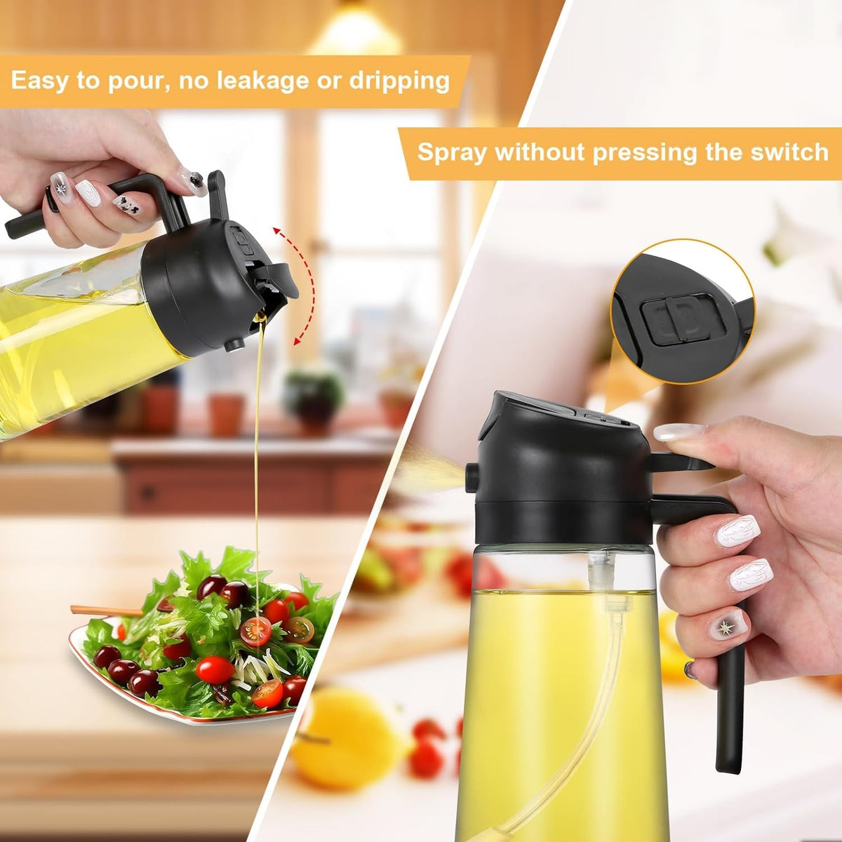 Premium 2-in-1 Oil Sprayer and Dispenser