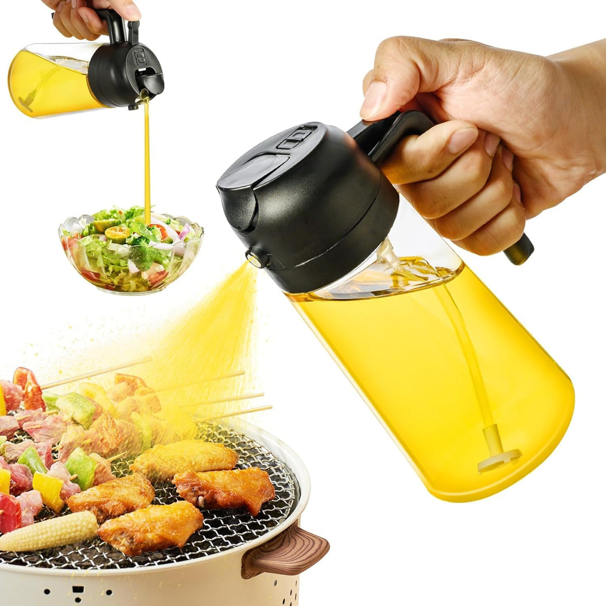 Elegant 2-in-1 Oil Dispenser and Sprayer