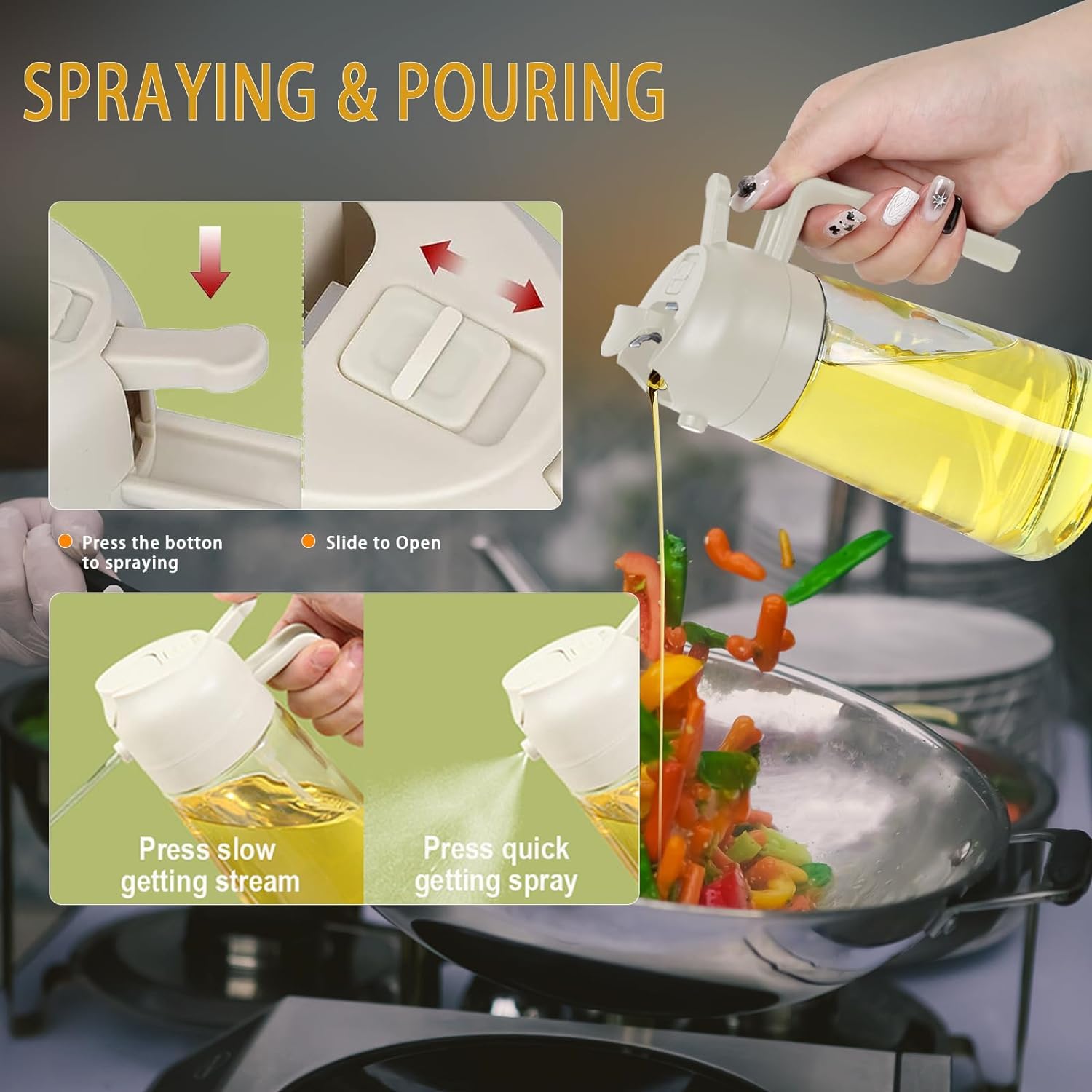 Premium 2-in-1 Oil Sprayer and Dispenser